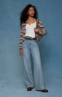 Pacsun Madison High Waisted Girlfriend Jeans Light Blue