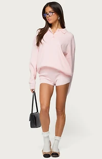 Edikted Lorie Oversized Knit Polo Sweater