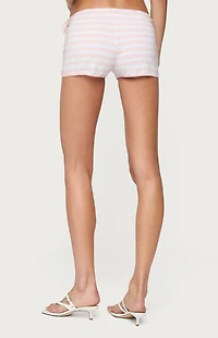 Edikted Janelle Striped Knit Shorts