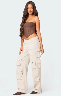 Edikted Evangeline Sheer Mesh Corset