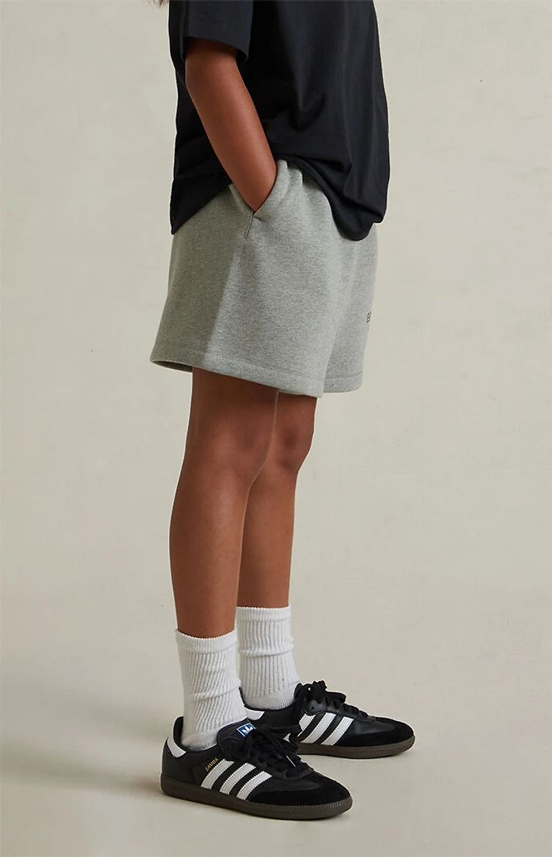 Fear of God ESSENTIALS Kids Concrete Heather Fleece Soccer Sweat Shorts