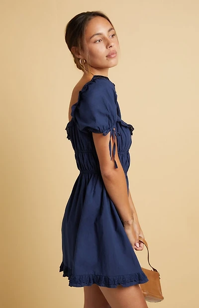 Beverly and Beck Ruby Ruffle Bow Mini Dress