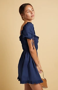 Beverly and Beck Ruby Ruffle Bow Mini Dress