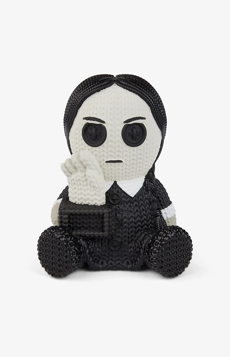 The Addams Family Wednesday Addams With Thing Glow In The Dark 101 Knit Series Vinyl Figure