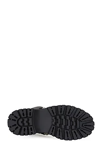 AZALEA WANG Women's Black Arjun Faux Leather Combat Boots