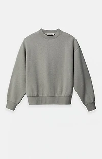Fear of God ESSENTIALS Concrete Heather Classic Fleece Crew Neck Sweatshirt