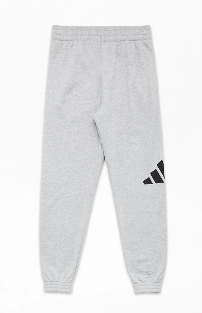 adidas Kids Heather Grey Essential Logo Jogger Sweatpants