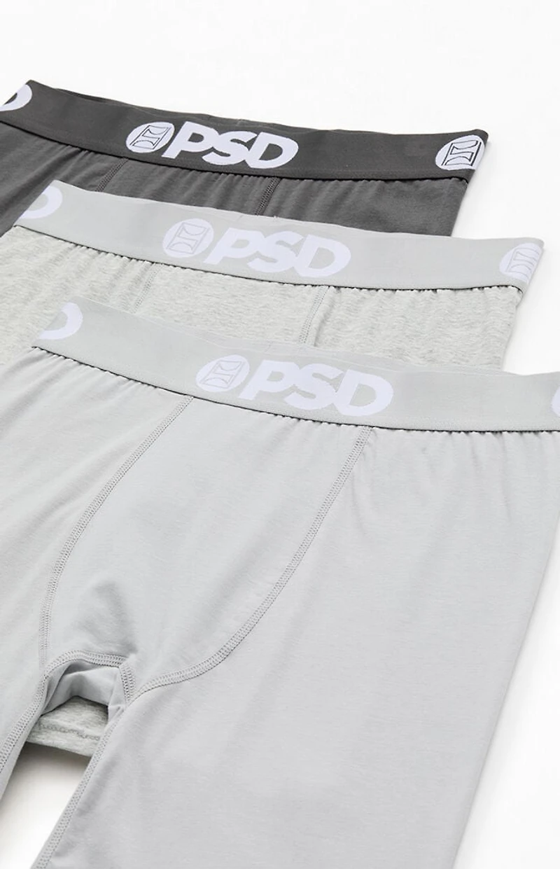 PSD Underwear 3 Pack Grey Days Cotton Boxer Briefs