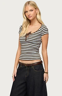 Edikted Emberly Striped Raglan Top