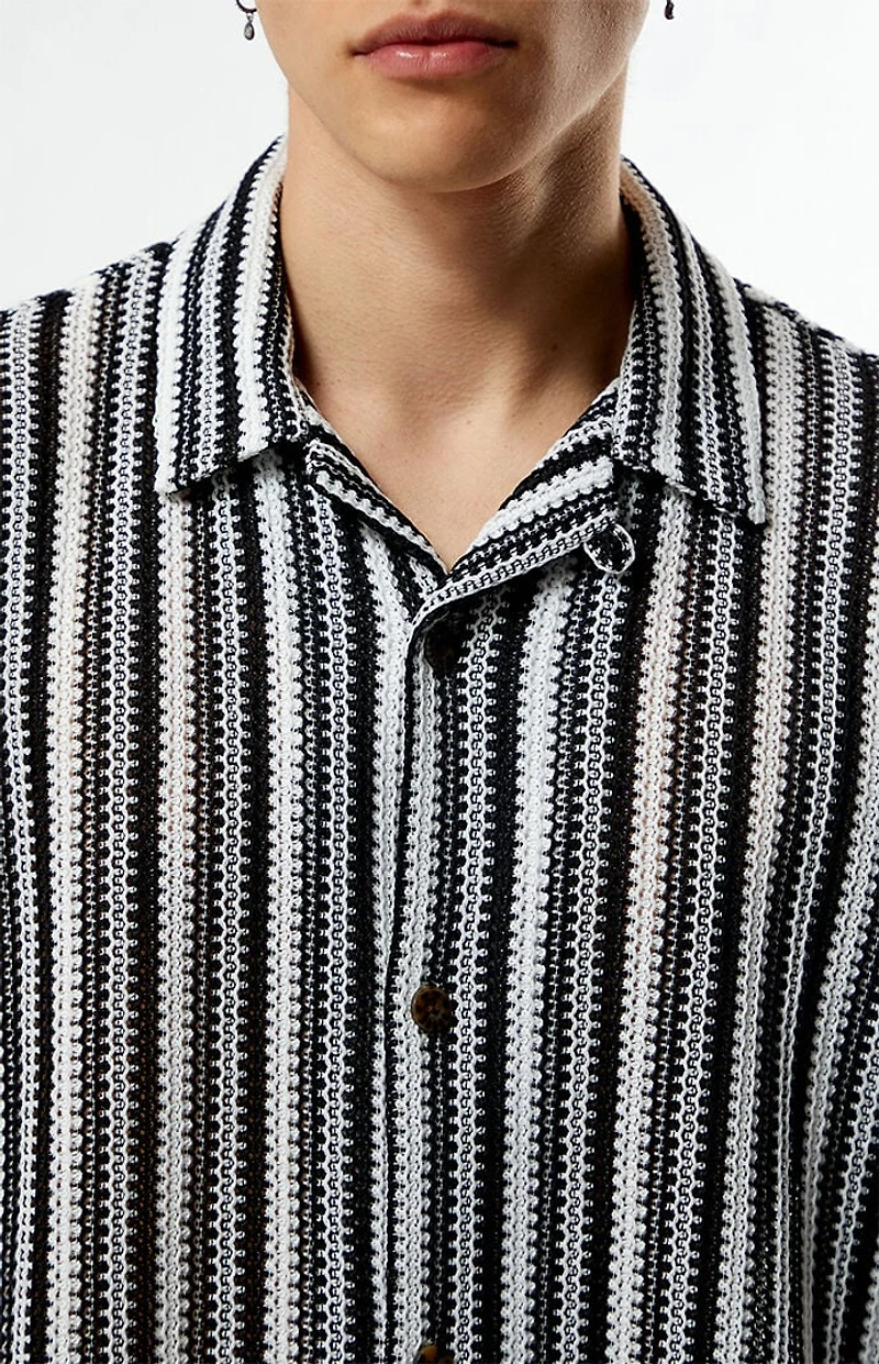 Pacsun Striped Whirl Weave Camp Shirt