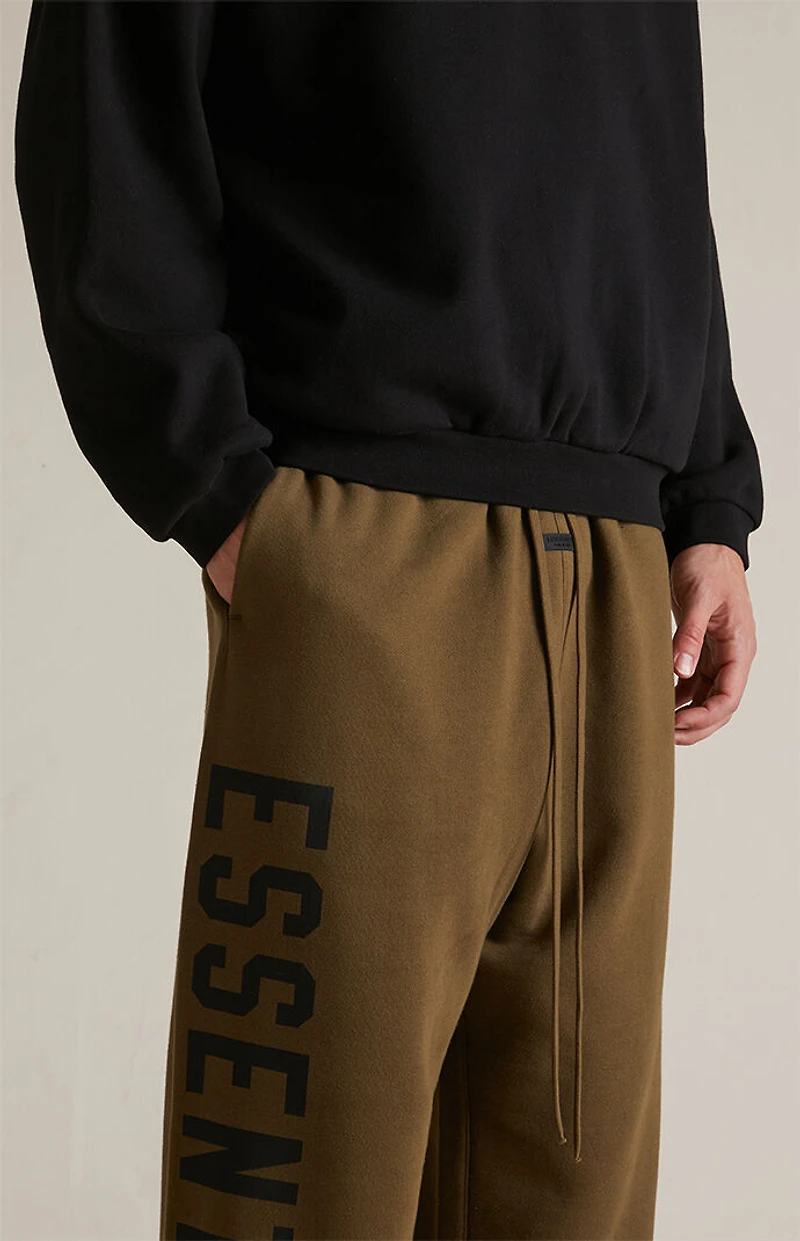 Fear of God ESSENTIALS Olive Fleece Relaxed Sweatpants