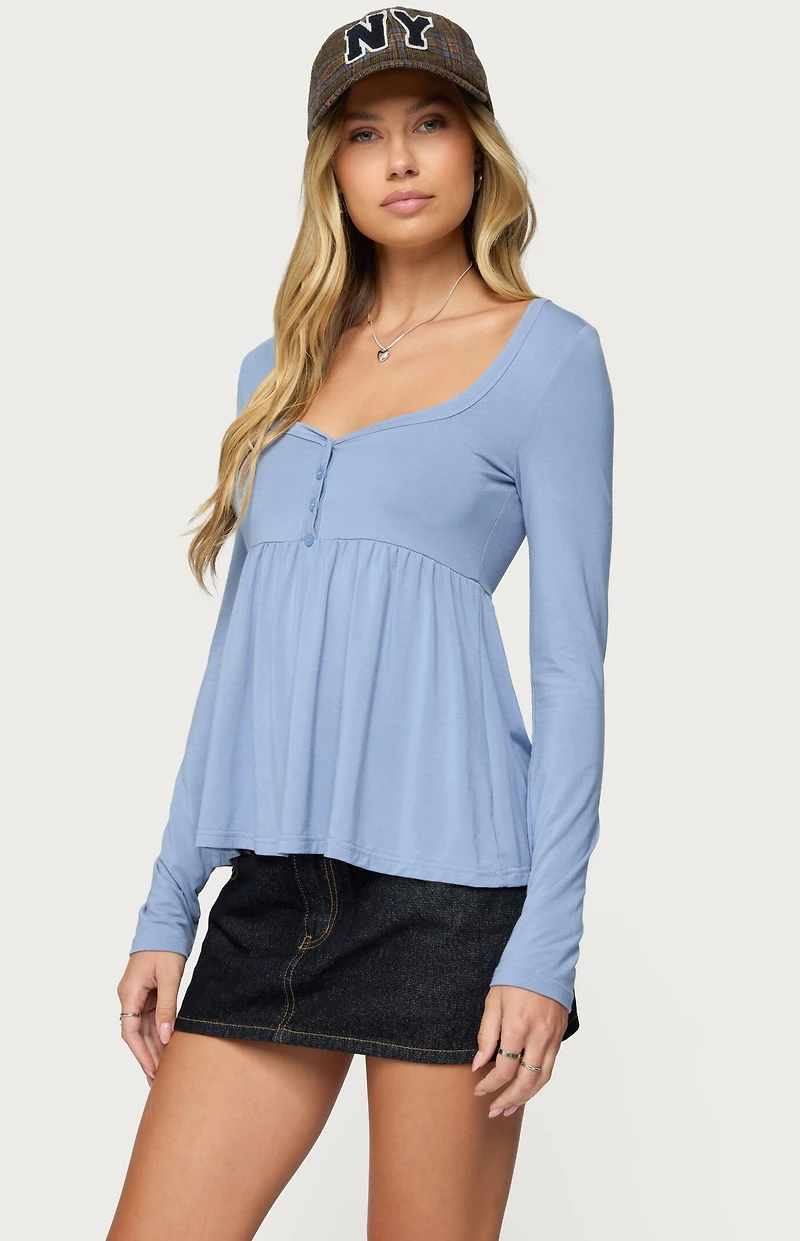 Edikted Lilla Henley Babydoll Top