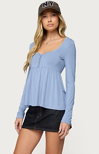 Edikted Lilla Henley Babydoll Top