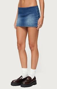 Edikted Archie Stretchy Denim Mini Skort