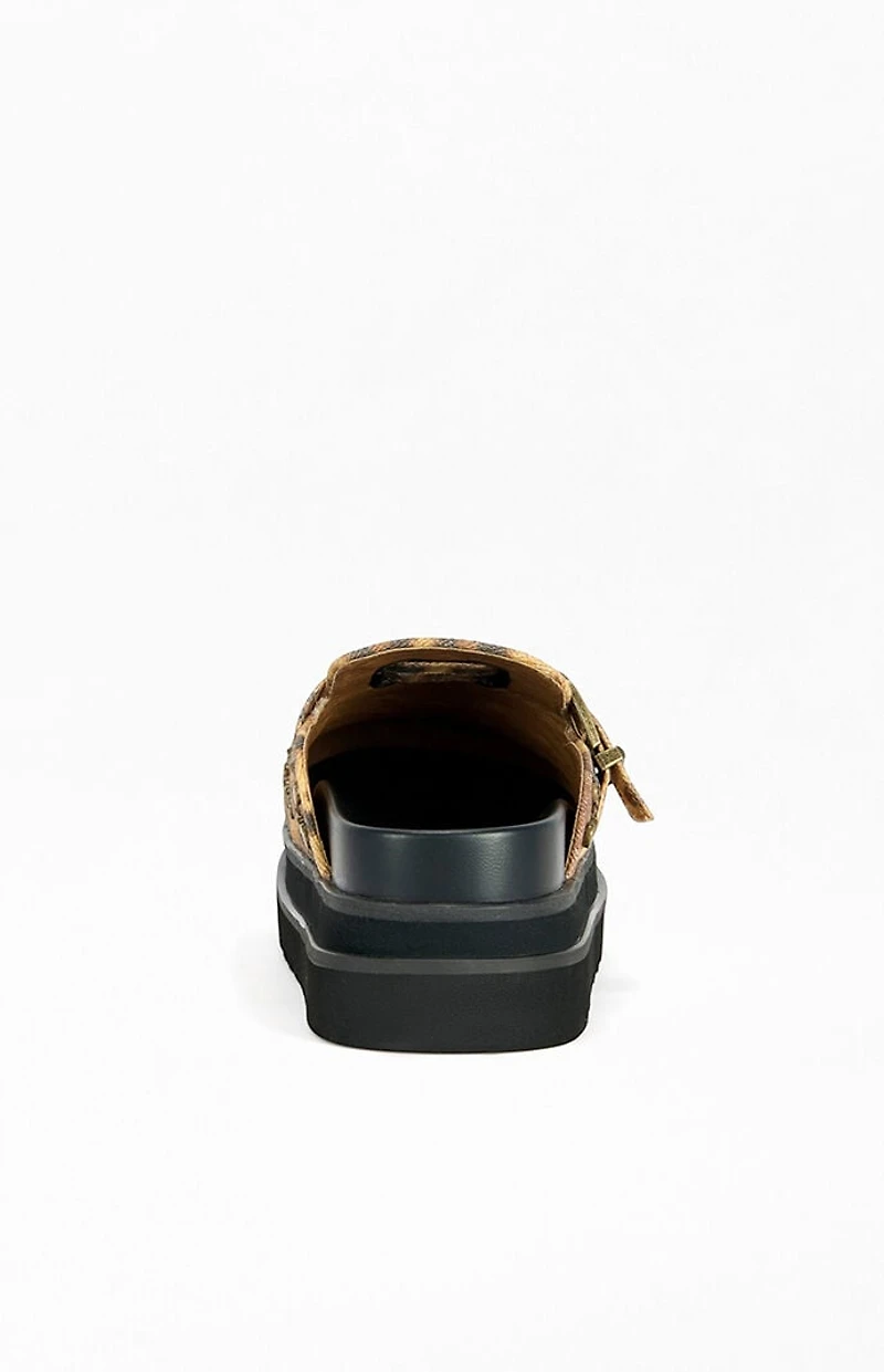 AZALEA WANG Women's Billie Leopard Flatform Mules
