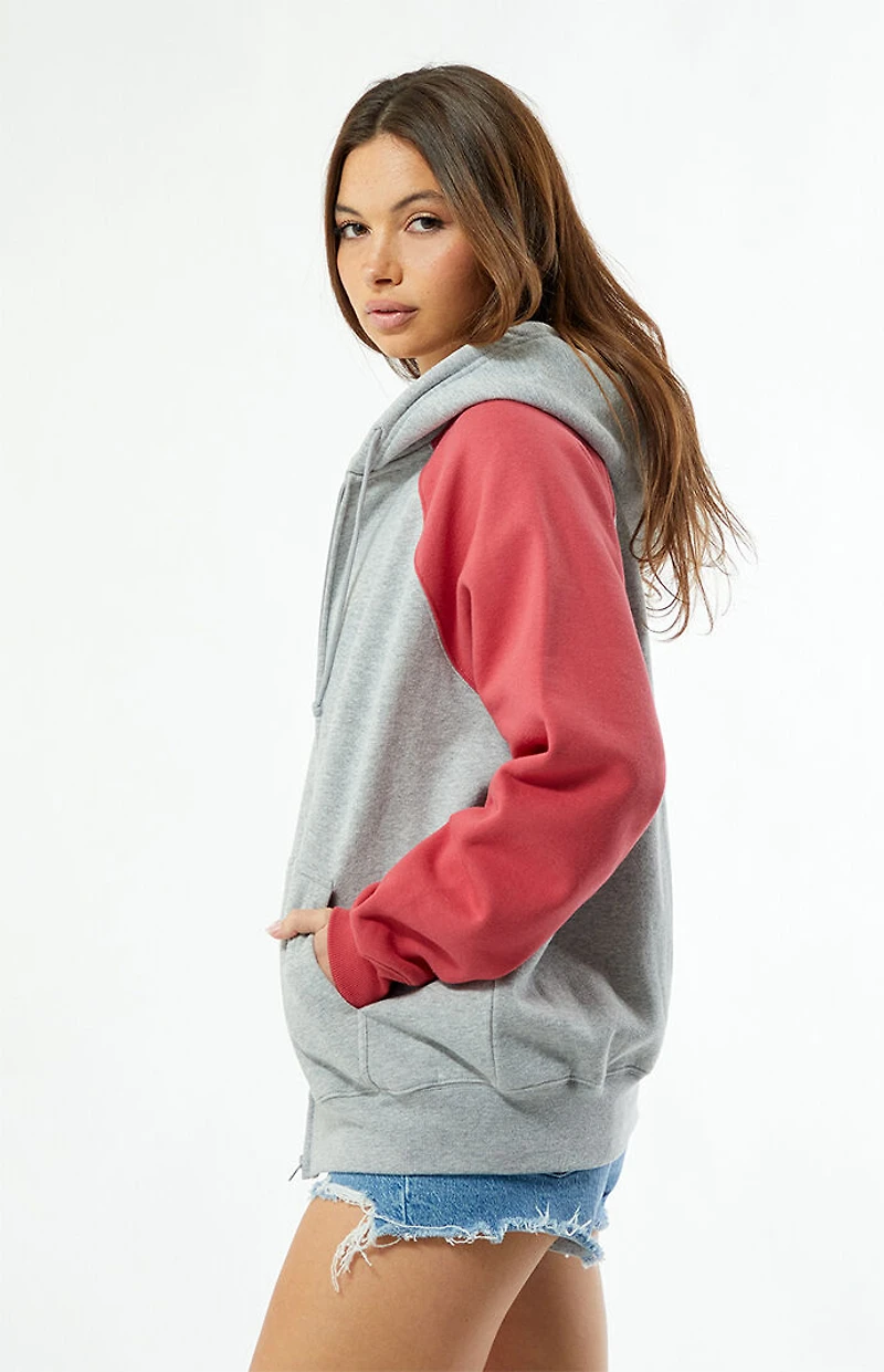 Pacsun Colorblock Raglan Zip Up Hoodie