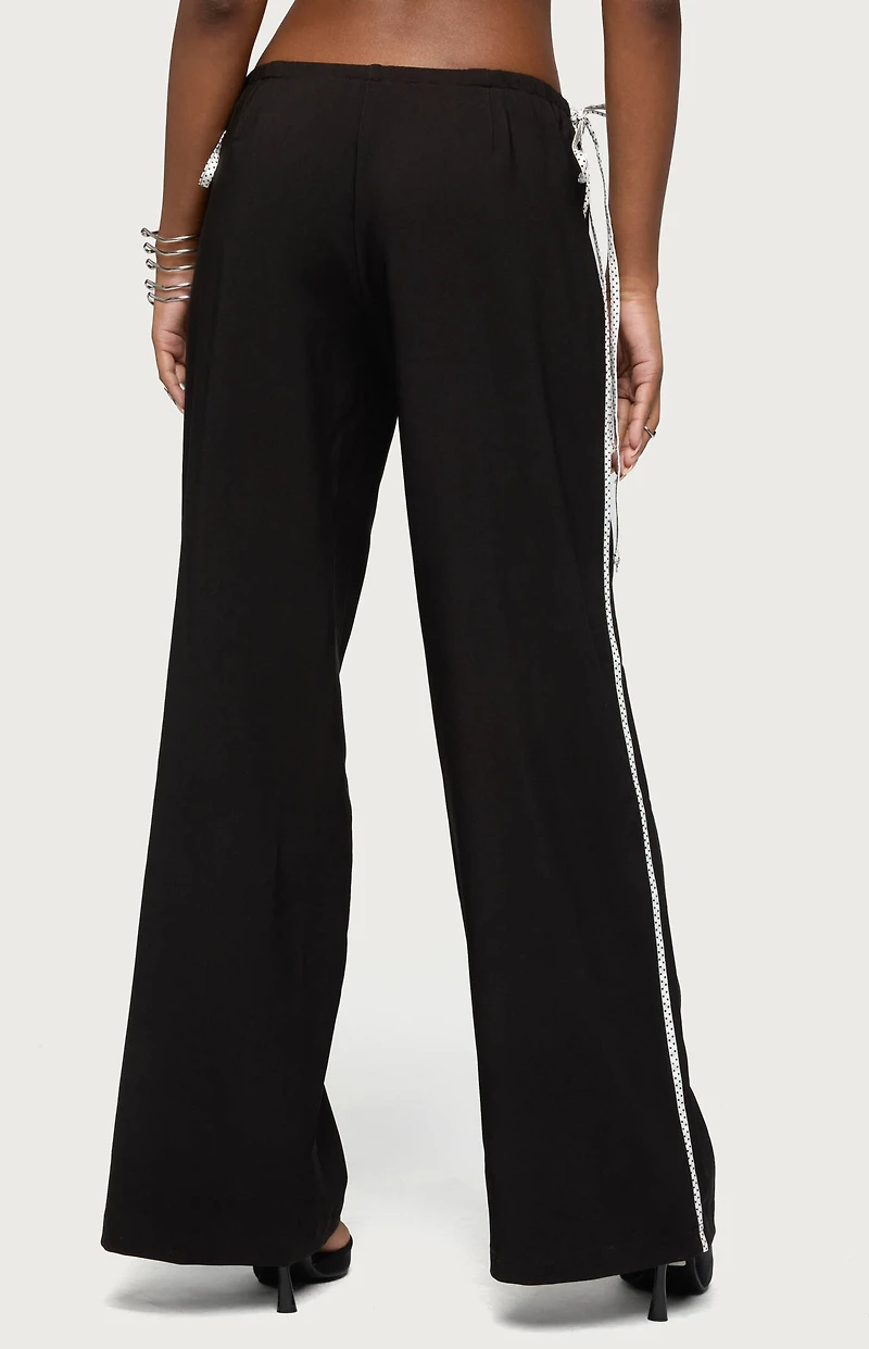 Edikted Mikah Dotted Ribbon Wide Leg Pants