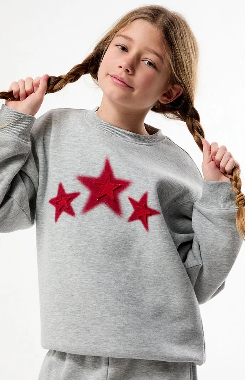 Pacsun Kids Star Applique Crew Neck Sweatshirt