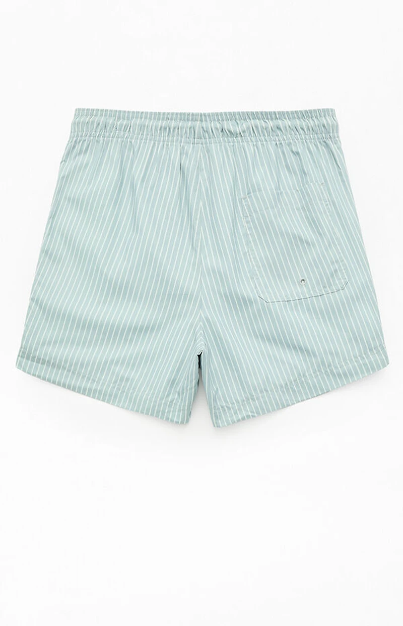 Pacsun Bailey Green Pinstripe 4.5" Swim Trunks