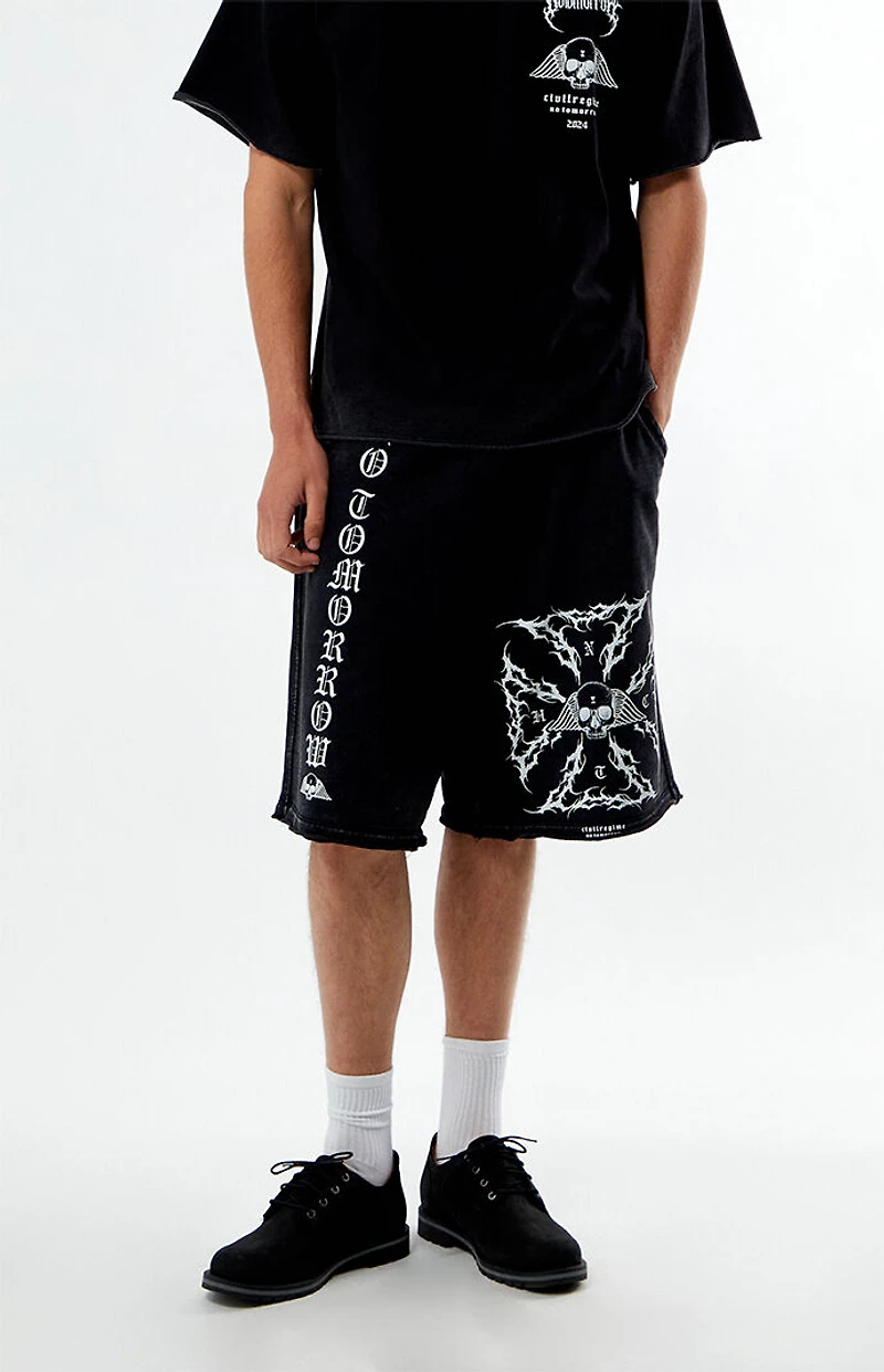 No Tomorrow x Civil Active Iron Skull Sweat Shorts