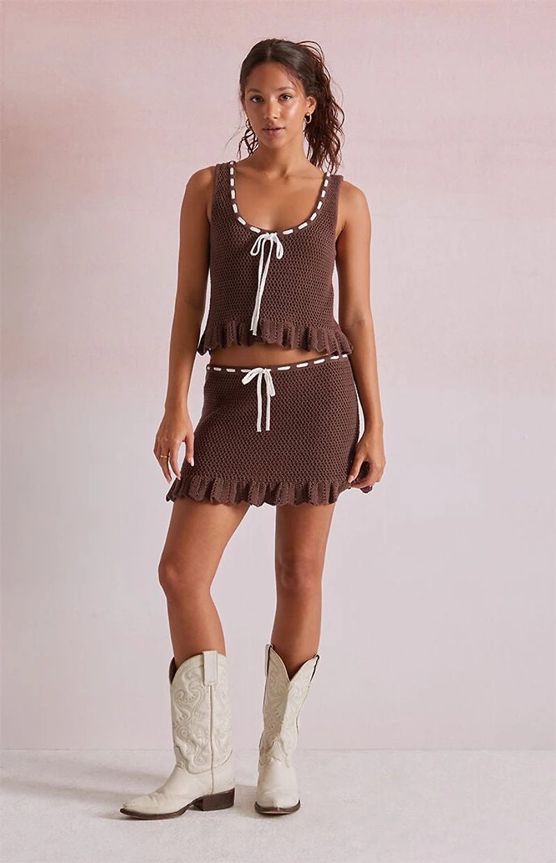 Beverly and Beck Lilliana Tie Crochet Tank Top