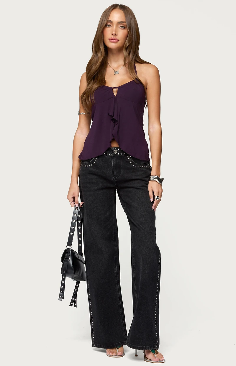 Edikted Lorenna Split Front Halter Top