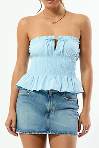 Your Favorite Quinn Ruched Babydoll Tube Top