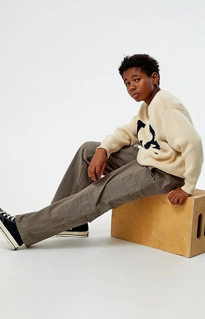 Pacsun Kids Stretch Green Porter Baggy Cargo Pants