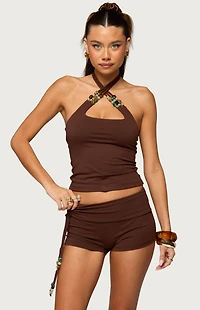 Edikted Thia Bead Halter Top