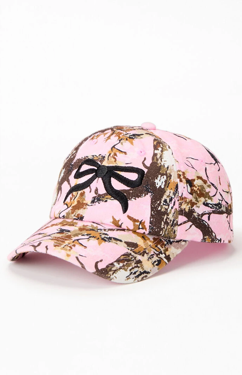 Pacsun Pink Camo Bow Dad Hat