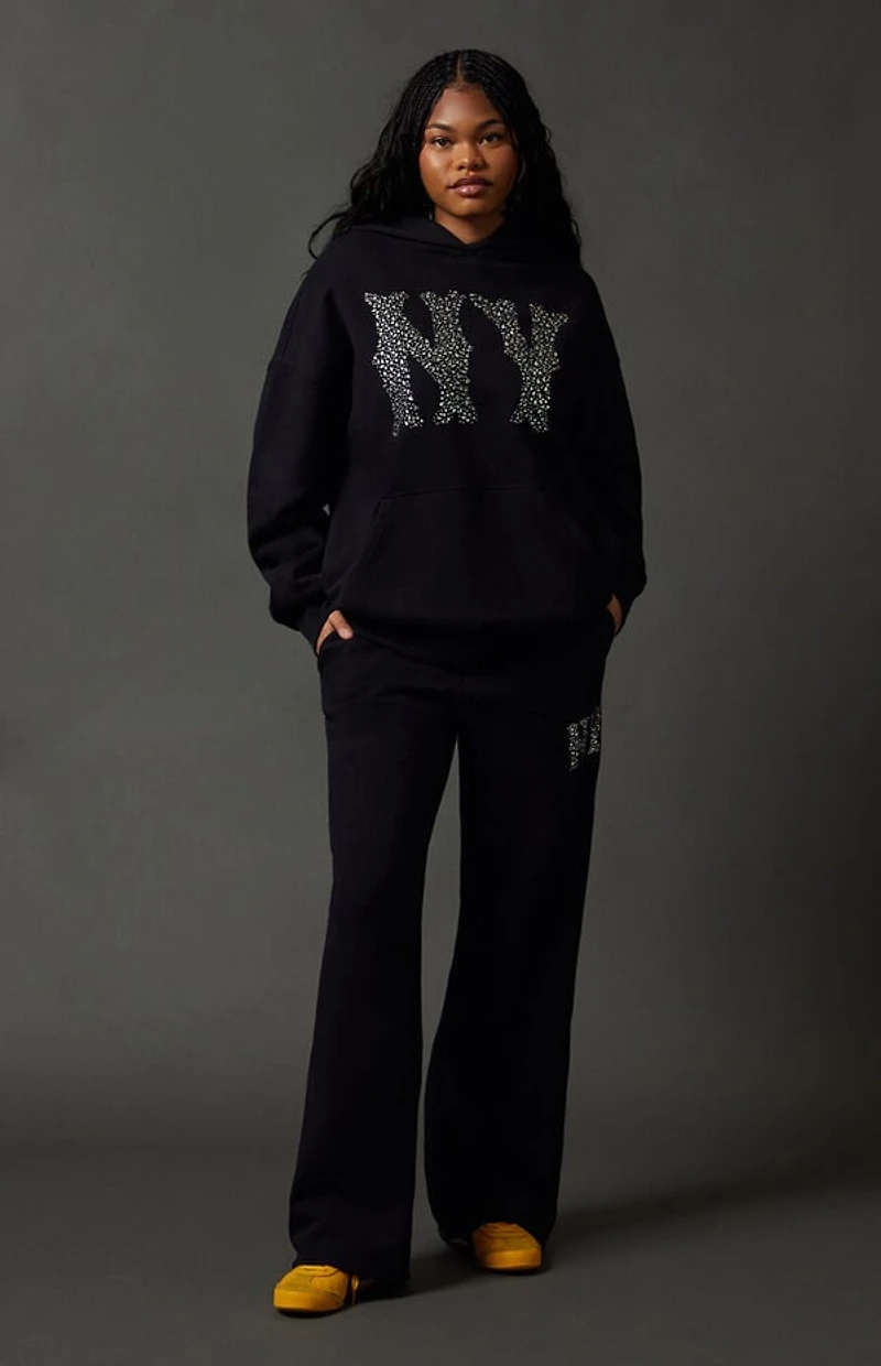 Pacsun NY Rhinestone Baggy Sweatpants