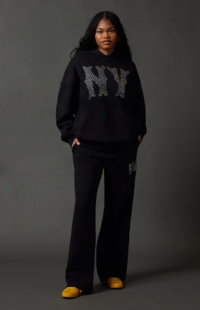 Pacsun NY Rhinestone Baggy Sweatpants