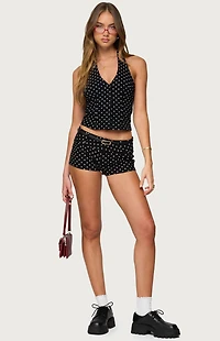 Edikted Twyla Polka Dot Stretch Shorts