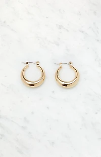 John Galt Gold Thick Hoop Earrings