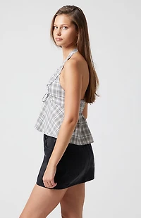 Beverly and Beck Plaid Zara Halter Top