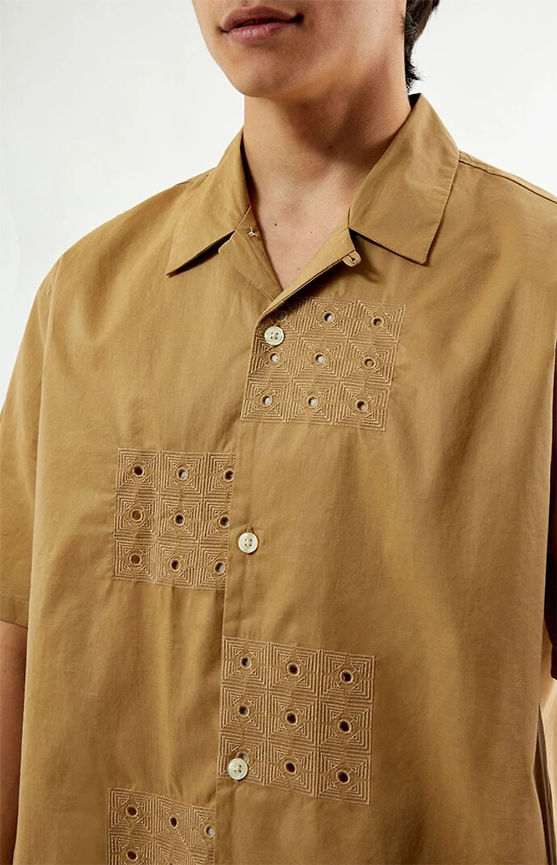 Pacsun Brown Ritz Oversized Resort Camp Shirt