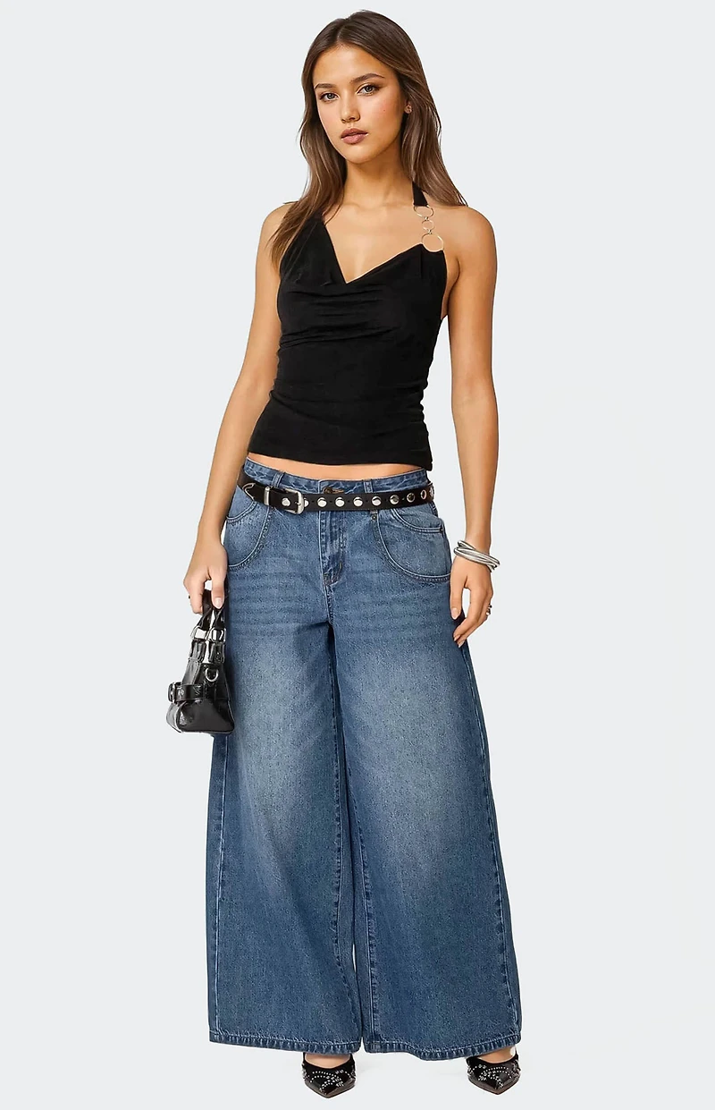 Edikted Rhia Cowl Neck Halter Top