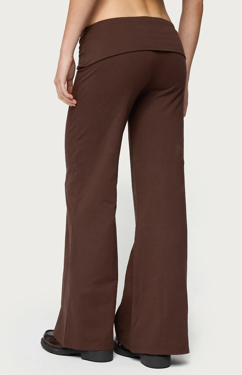 Edikted Petite Wide Leg Fold Over Pants