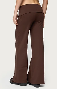 Edikted Petite Wide Leg Fold Over Pants