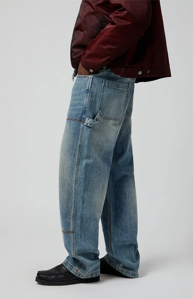 Pacsun Dylan Baggy Jeans Carpenter Studded Medium Blue