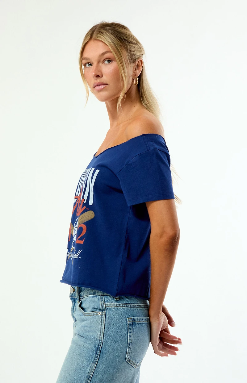 WILD COLLECTIVE x MLB Houston Astros Off-The-Shoulder T-Shirt