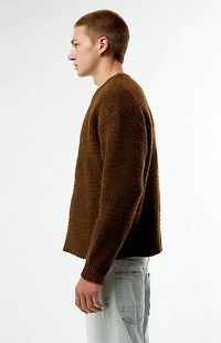 Pacsun Brown Allan Jacquard Crew Neck Sweater