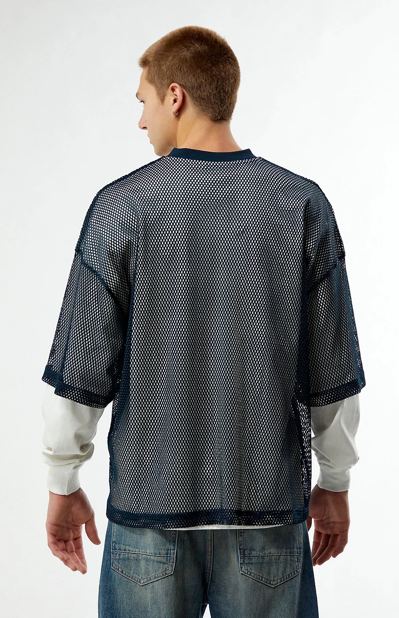 Pacsun 21 Mesh Jersey 2fer Long Sleeve T-Shirt