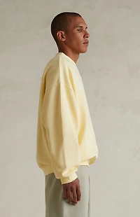 Fear of God ESSENTIALS Garden Yellow '90s Fit Fleece Crew Neck Sweatshirt