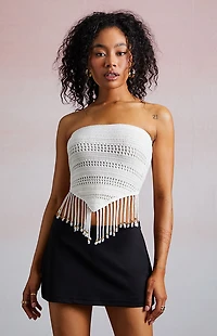 Third Charm Festival Beaded Bandana Tube Top