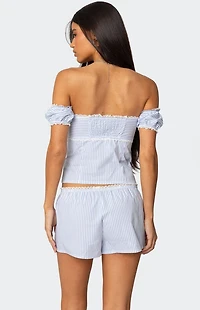 Edikted Taryn Off Shoulder Striped Top