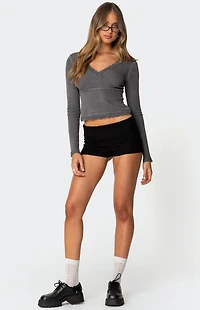 Edikted Dareen Ribbed Long Sleeve Top