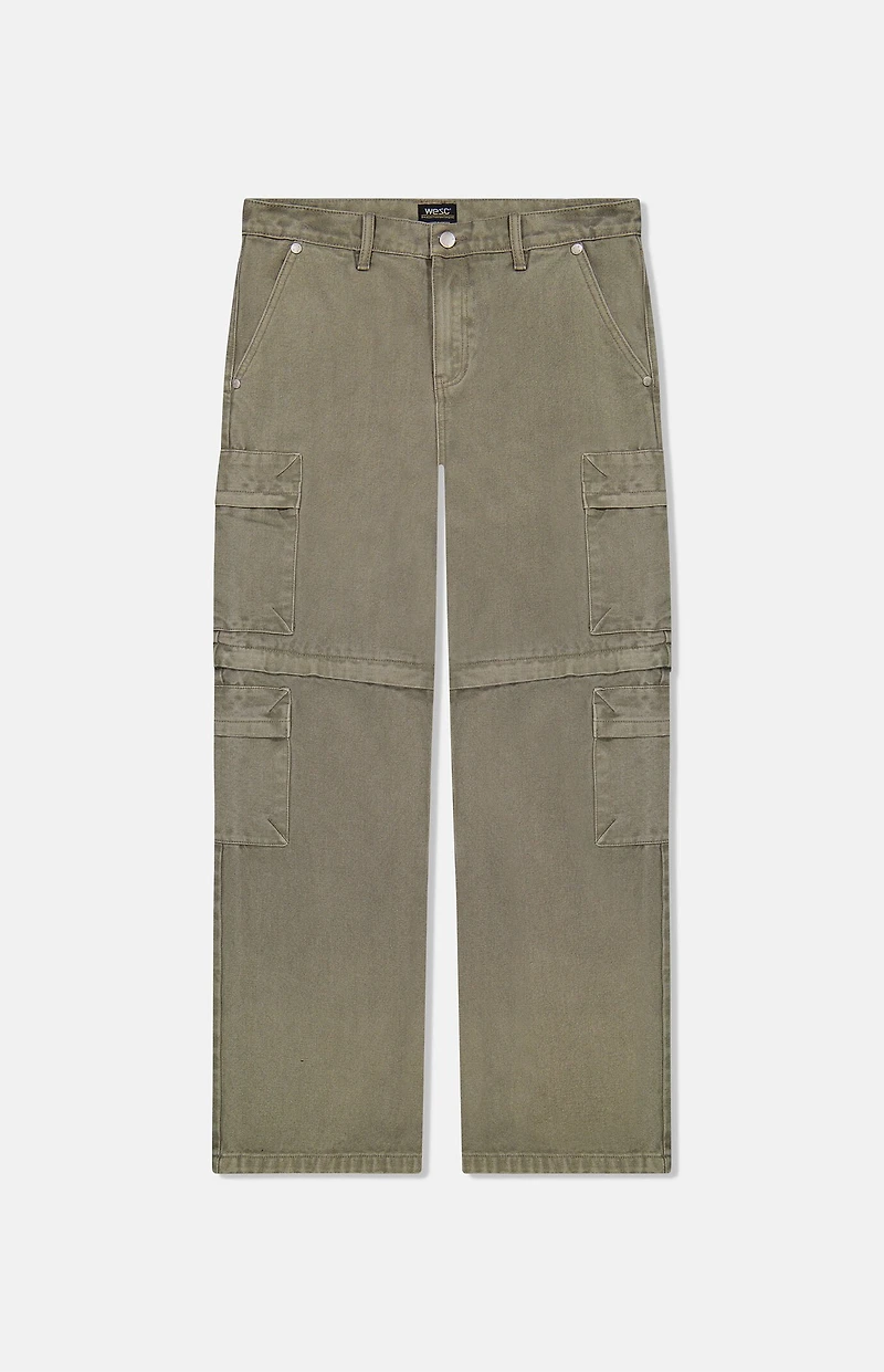 WeSC Flint Grey Baggy Zip Off Cargo Pants
