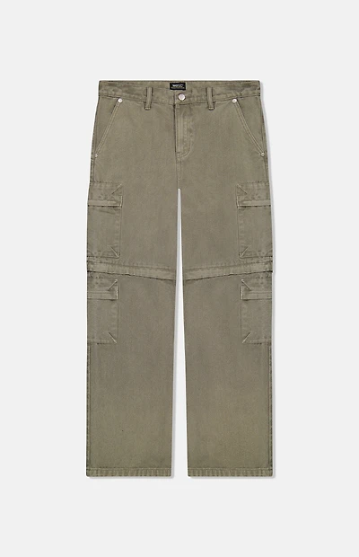WeSC Flint Grey Baggy Zip Off Cargo Pants