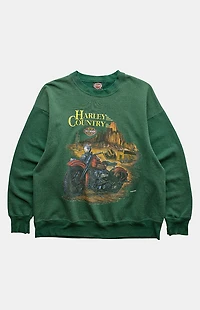 PS VINTAGE '90s Green Harley Davidson Crew Neck Sweatshirt